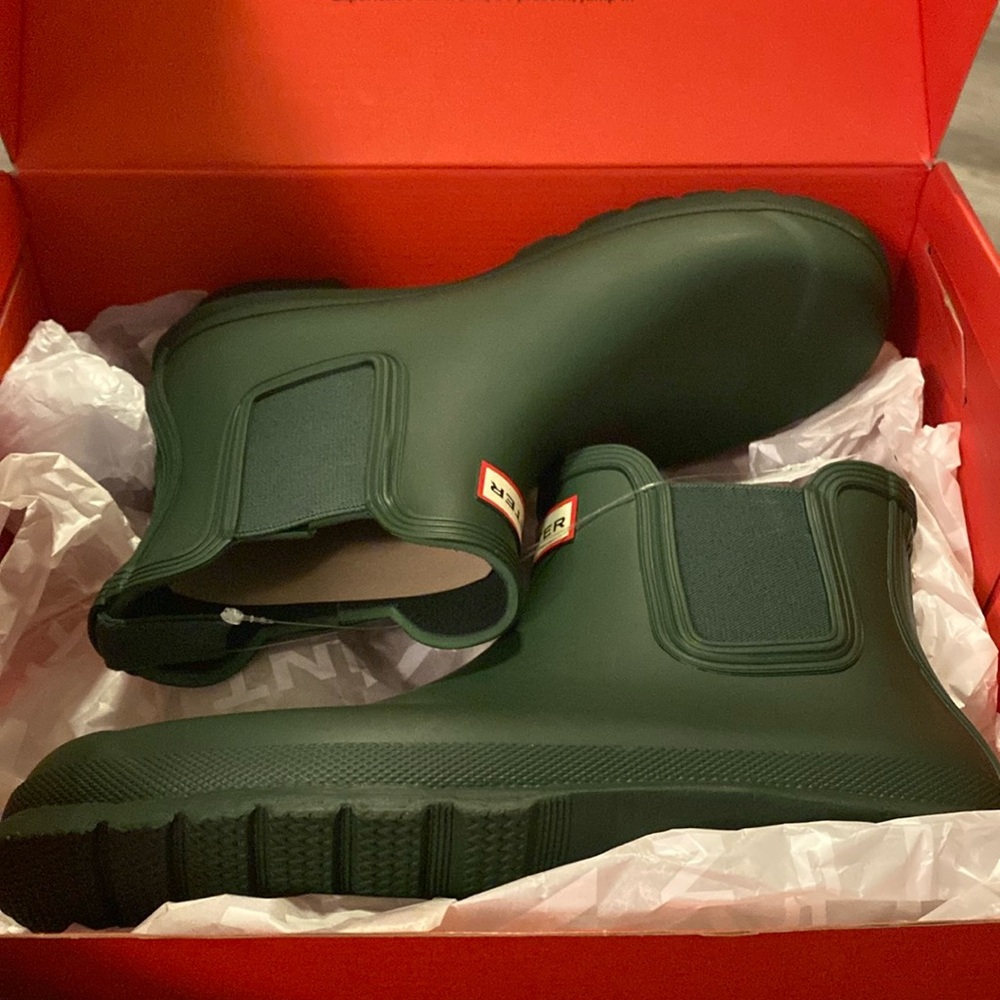 New Hunter Women's Original Chelsea Rain Boot Green Size 10